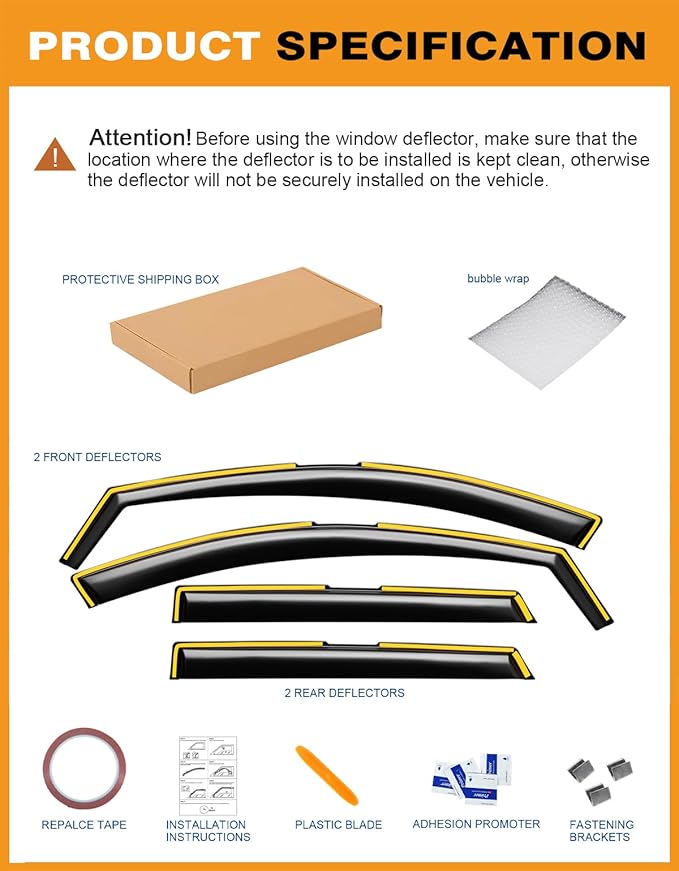 in-Channel Window Rain Guards Fit for Hyundai Tucson 2022 2023 2024 2025 Extra Durable Window Deflectors Vent Visors Shades Car Accessories Visors Rain Guards -4 pcs