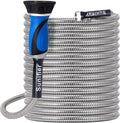 Metal Garden Hose 15 Ft 30 Ft With Hose Nozzle, Flexible Stainless Steel Water Hose 25 Ft 50 Ft Heavy Duty No Kink Hose 75 Ft 100 Ft (15FT)