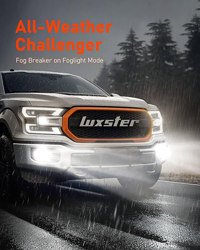 LUXSTER | Punisher 9012 LED Bulbs, 40000LM Ultra Bright, Triple Copper Pipes Cooling Tech(Unique), Plug-N-Play Installation, HIR2 6000K Pure White Foglight, IP68 Waterproof, Pack of 2