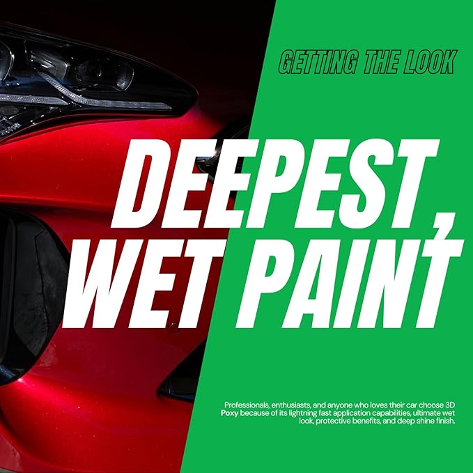 3D POXY Montan Wax Sealant – Long Lasting Hybrid Car Wax for High Gloss Finish & Paint Protection | Non-Staining Formula | Easy to Apply | Made in USA |8 oz