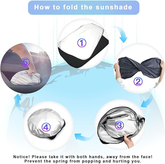 SXCY 2023 2024 2025 Pilot Windshield Sunshade 2019-2025 Honda Pilot LX, Sport, EX-L, TrailSport, Touring Elite Accessories Sun shade Windshield for 2024 Pilot Foldable Sunshade for 2025 Pilot Sunshade