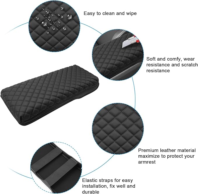 SXCY for 2025 Toyota Camry Armrest Cover for Toyota Camry 2025 Accessories 2025 Camry Center Console Cover 2024 Camry Middle Console Cover (25 Camry Armrest Pad(Rhombus Style))