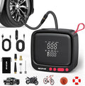 NEXPOW Tire Inflator Portable Air Compressor, 180 PSI Cordless Air Pump for Car Tires with Dual Digital Pressure Gauge & Auto Shut-Off, Portable Tire Pump for Car, Motorcycle, Bicycle, Ball and More