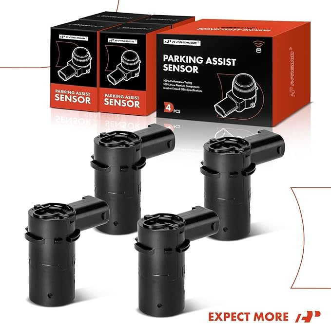 A-Premium 4-PC Rear Reverse Backup Parking Aid Assist Sensor Compatible with Select Ford, Lincoln & Mercury Models - F150 F250 F350 F450 F550 Super Duty, Explorer, Escape, Navigator, Mariner
