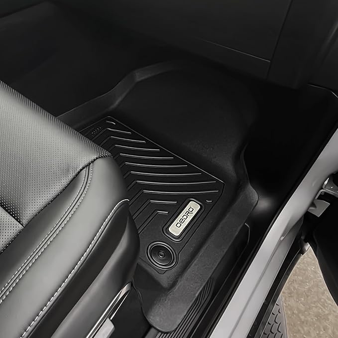 OEDRO Floor Mats Accessories Set (Full Set + Cargo) Fit for 2022-2025 Jeep Wagoneer, Custom Fit TPE All-Weather Floor Liners, Black