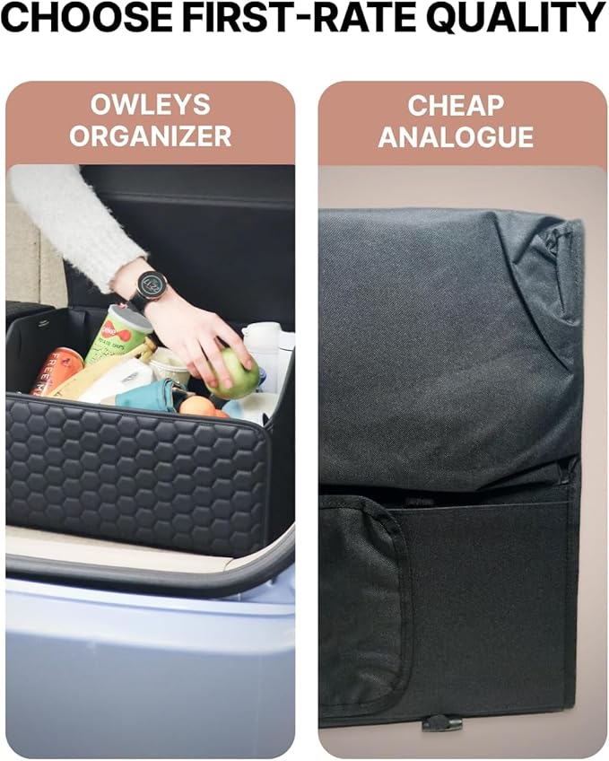 Trunk Organizer For Car - Collapsible Storage Bins - Keep Groceries, Sports Gear & Tools Secure On Road Trips - Best Gifts for Men - Heavy Duty Cargo Tote (Black 21.6)