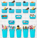 Yookeer 20 Pcs Pegboard Bins and Cups with Hooks and Loops Peg Assortment Organizer Accessories Various Tool Organizer Pegboard Baskets Set for Garage Workshop Workbench Office(Blue)