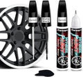 Black Rim Touch Up Paint. Wheel Scratch Repair Pen. Car Rim Paint Pen Quick And Easy Fix Rim Scratches,Rim Paint For Car Wheel Repair (2, Matte Black+Varnish)