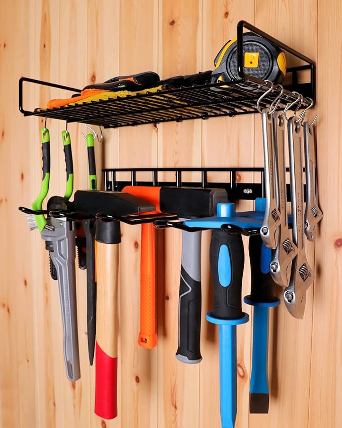 UNITEDPOWER Wall Mounted Power Tool Organizer Holder, Heavy Duty Utility Storage Rack for Battery Powered Hand Tools, Cordless Drill Rack, Workshop, Shed, Garage, Home