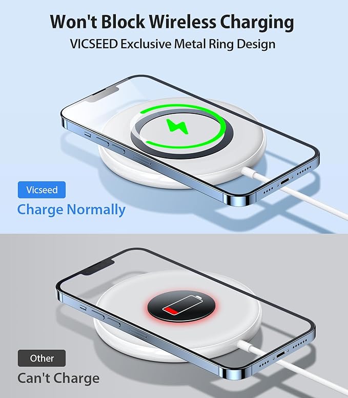 VICSEED for MagSafe Car Mount [Upgraded Strongest Magnet Power] Magnetic Phone Holder for Car Vent 360 Adjustable Magnetic Car Phone Holder Mount for iPhone 16 Pro Max 15 14 13 12 Plus Mini, Blue