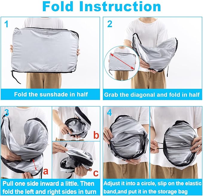 Premium Windshield Sun Shade for 2018-2025 Jeep Wrangler JL JLU & 2020-2025 Jeep Gladiator, Reflective 310T Material Front Window Sun Visor Blocks UV Rays Foldable Sunshade with Storage Pouch