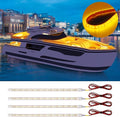 Amber Led Strip Light,12V Car Led Lights Interior IP68 Waterproof Cuttable for Car Motorcycles Boat Golf Cart Truck Cargo Home Decoration with Strong Nano Tape 12inch(Pack of 4)