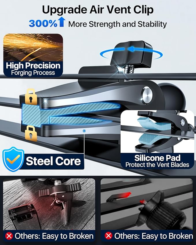 2025 Ultimate Car Phone Mount【98+LBS Strongest Suction & Military-Grade】【Patent & Safety Certs】 Cell Phone Holder Truck Stand for Dashboard Windshield Vent for iPhone 16 Pro Max Samsung (Dark Blue)