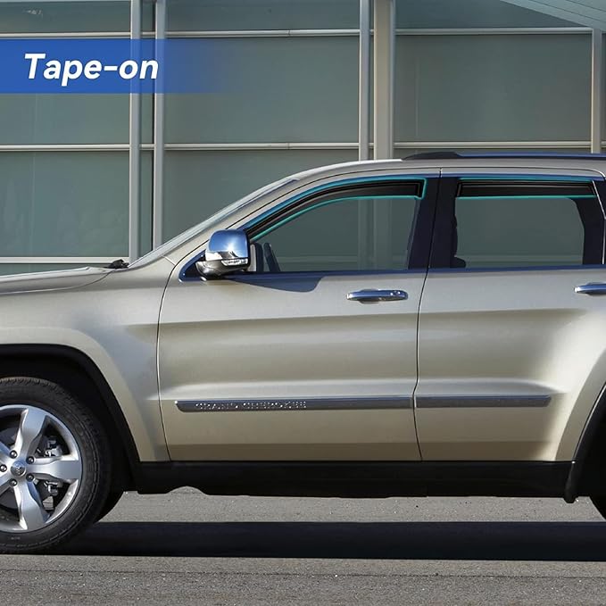 Window Visors Rain Guards Shield for 2011-2021 Jeep Grand Cherokee, Out-Channel Window Vent Wind Deflectors Visors Shades for 11-21 Grand Cherokee (Not for Grand Cherokee L)