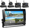 Fookoo 1080P 10" Magnetic Wireless Backup Camera 10" HD Split Screen Monitor,Rechargeable 2 Side View 2 Rear View Cameras,Low Consumption 1-Min DIY Install No Drilling for RV Trailer Truck DCX104