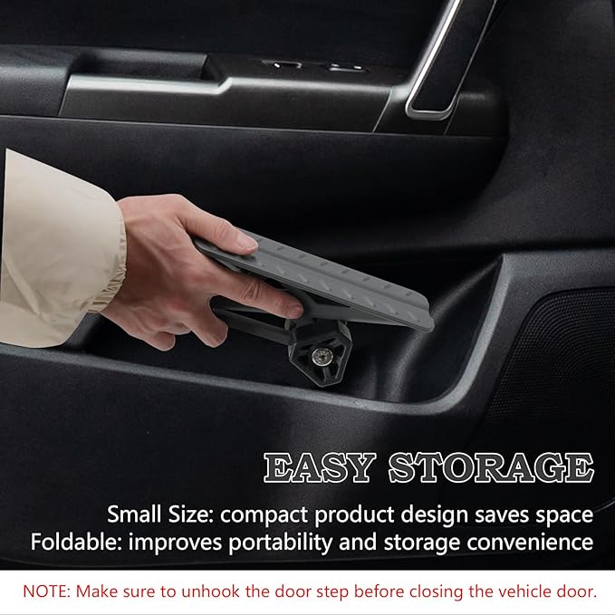 COWVIE Foldable Car Door Step Stand Pedal - Access to Vehicle's Top Roof Both Feet Stand Pedal Ladder for Most SUV Truck Jeep Black