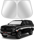 Custom Fit Windshield Sun Shade for Tahoe 2021-2025 - Full Coverage, 210T Reflective Fabric, Double-Layer Design - Blocks 99% UV Rays, Keeps Car Cool, Easy to Install and Store