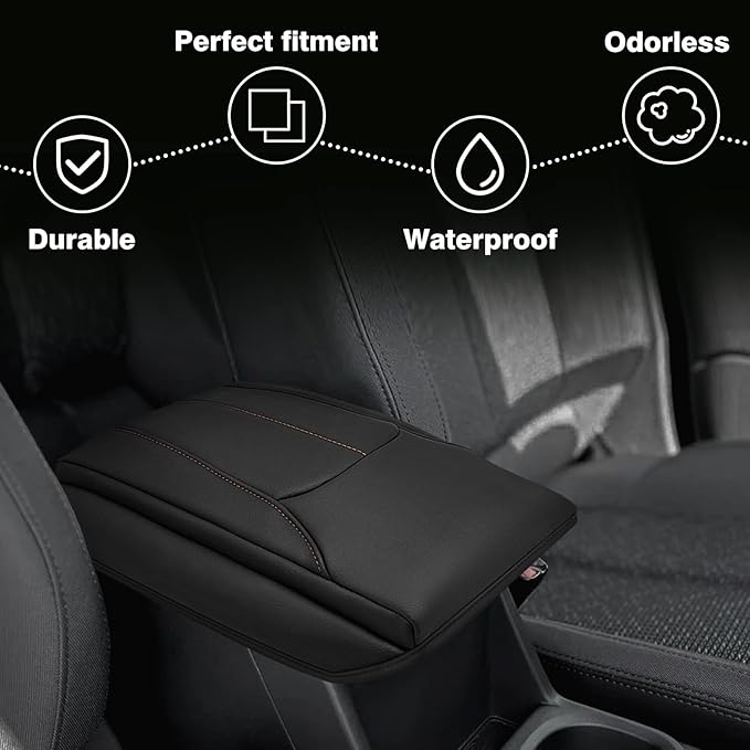 Muslogy Center Console Cover 1-Inch Extra Thick Armrest Pad Compatible with 2025 Subaru Forester Accessories Arm Rest Cushion Padding Anti-Scratch Middle Console Leather Armrest Lid Protector