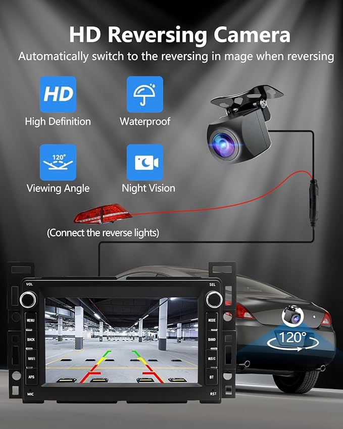 [2+64G] Car Radio for Pontica G6 (2005-2008)/ Torrent 2006, Chevy Equinox (2005-2006)/ Malibu, 2 Din Car Srereo with Wireless Carplay/Android Auto, Steering Wheel Controls/AHD Camera/FM/App Store