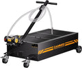 25 Gal Electric Oil Drain Pan, 110V High-Flow Pump, 9.8 FT Hose, 200 W Motor, 2 Locking Swivel Casters and 2 Directional Wheels Stable, Folding Handle, Heavy-Duty for Trucks, RVs, SUVs, Black