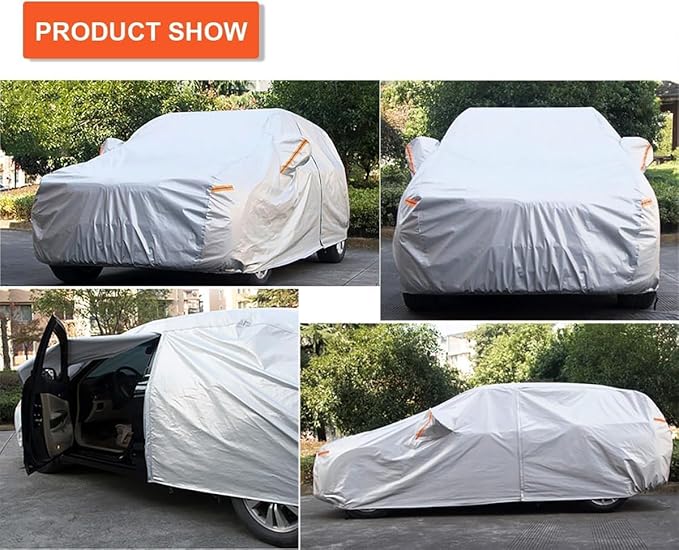 Kayme 6 Layers SUV Car Cover Custom Fit for Ford Explorer（2006-2025） Waterproof All Weather for Automobiles, Outdoor Full Cover Rain Sun UV Protection.Silver