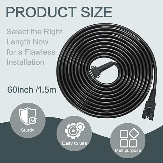 12 Pcs 4 Pin RGB Extension Cable RGB Wire for Motorcycle LED Light Underglow Kit, Compatible with ATV Car Trucks Rock Lights & Neon Strips (60 Inch)
