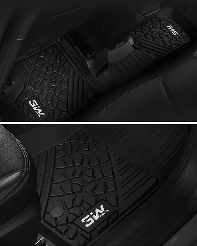 3W Floor Mats Fit for Jeep Cherokee 2015-2023 TPE Floor Liner 1st and 2nd Row Full Set Car Mats, Black (NOT for Grand Cherokee)