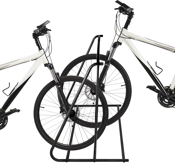 MyGift Large Metal Double-Sided Grid Bike Rack Stand, Freestanding Bicycle Storage Holder for Garage or Outdoor Parking with 6-Bicycle Capacity