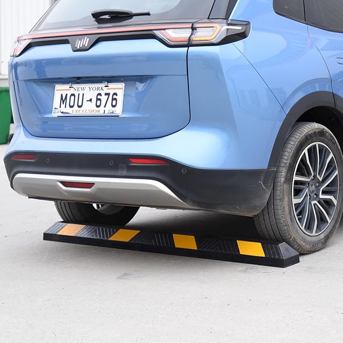 72" in 6' Ft Heavy-duty Rubber Parking Curb, Installation Kits Included, Parking Garage Floor Stopper, Wheel Stopper for Vehicles Truck Driveway Protect Cars Vans Trucks Pumpers (72" - 2Pack)