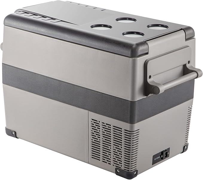 VEVOR 12 Volt Refrigerator, 48 Quart (45L) Fast Cooling Portable Freezer with App Control (-4℉~68℉), Car Fridge with 12/24v DC & 110-240v AC for Travel, Truck, Camping and Home Use, Grey
