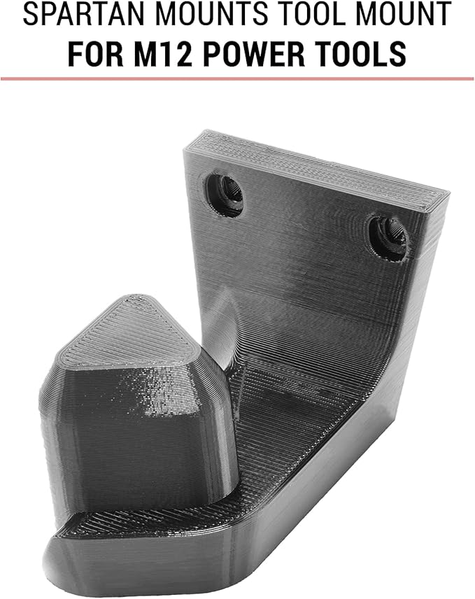 Spartan Mounts Wall Hook for Milwaukee M12 Tools Left - 12 Volt Power Tool Holder, High Strength Low Profile Bracket, Convenient Easy Access Garage Organization