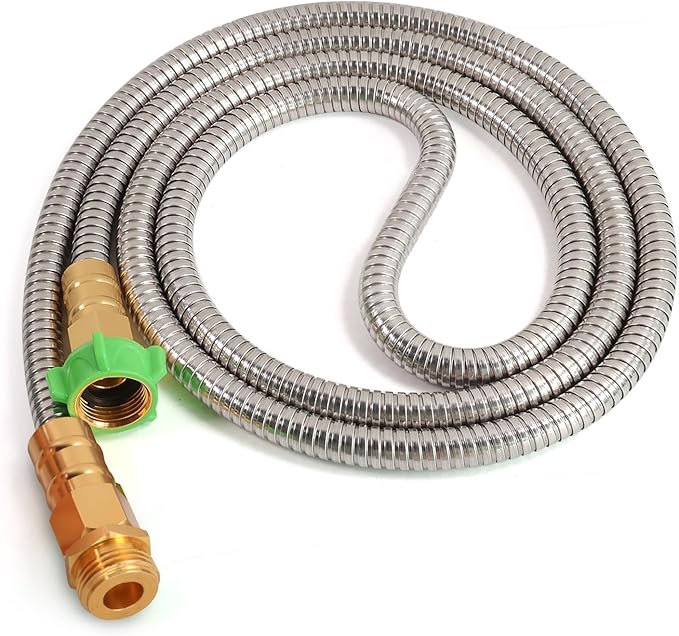 Metal Short Garden Hose 6 ft, 8 ft, 12 ft Flexible Stainless Steel Garden Hose 15 ft, 30 ft, 50 ft Heavy Duty Water Hose Flexible Water Hose (12FT)