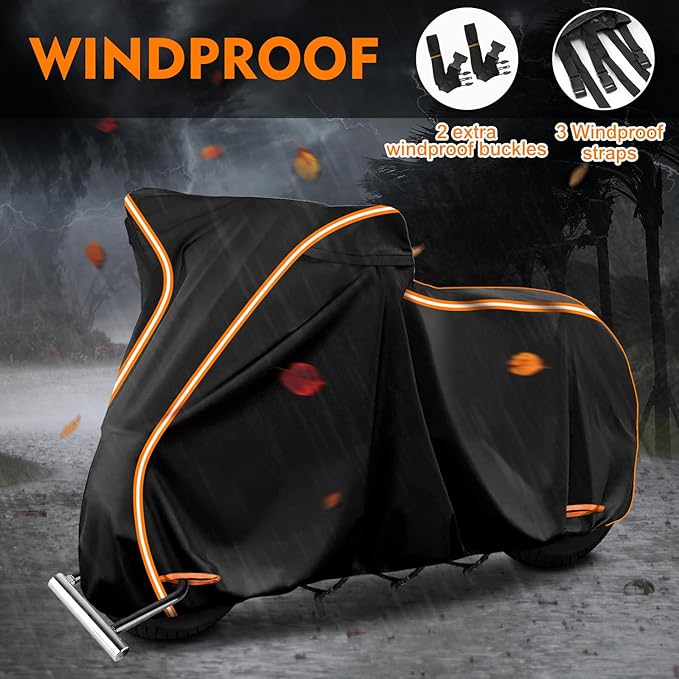 420D Waterproof Motorcycle Cover for Indian Scout,101 Scout,Scout Sixty,Scout Rogue,Scout Rogue Sixty,Scout Classic,Windproof Heavy Duty Outdoor Bike Cover