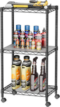SINGAYE 3 Small Wire Shelves Kitchen Pantry Close Home Organizers and Storage Bathroom Shelf Laundry Room Organization Adjustable Book Metal Garage Shelving Unit
