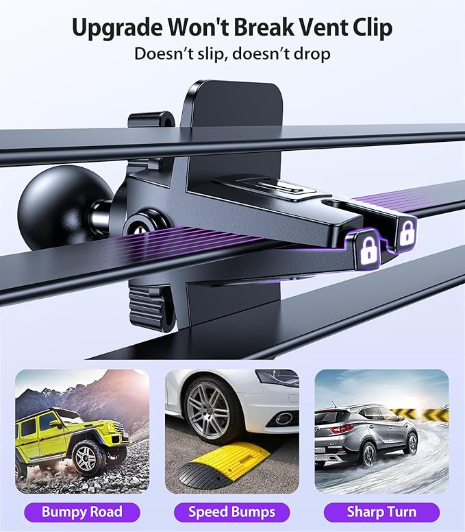 VICSEED for MagSafe Car Mount [Upgraded Strongest Magnet Power] Magnetic Phone Holder for Car Vent 360 Adjustable Magnetic Phone Mount for iPhone 16 Pro Max 15 14 13 12 Plus Mini, Purple