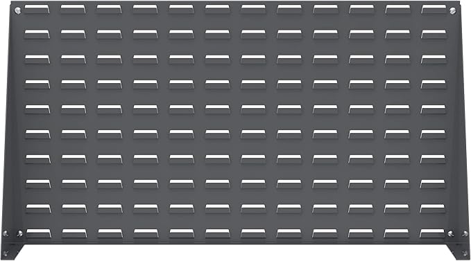 Akro-Mils 98636 Heavy Duty Steel Louvered Panel Standing Work Bench Storage Rack Garage Organizer for Mounting AkroBin Storage Bins, 36-Inch L x 8-Inch W x 20-Inch H, Grey