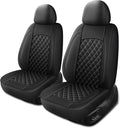 Leather Car Seat Covers,Breathable and Waterproof Napa Leather Automotive Seat Cover,Universal Interior for Cars,Sedans,SUVs,Vans,Trucks(Front Seat,Black,N3)