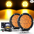 Nilight 5.7 Inch Amber LED Driving Light Round 50W Yellow Fog Spot Flood Combo Lights w/ 16AWG DT Connector Wiring Harness IP68 for Offroad ATV UTV Truck Tractor
