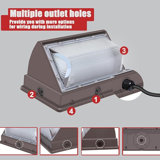 120W LED Wall Pack Lights, Extremely Bright Commercial Outdoor Wallpack, 5000K Daylight IP65 Waterproof Wall Light Exterior Security Lighting for Garage Backyard Parking Lot ﻿