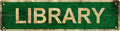 LIBRARY Non-Embossed Vintage Metal Tin Street Sign Bar Cafe Garage Cave Home Room Wall Bathroom Farmhouse Garden Porch Patio Decor, 16 x 4 Inch