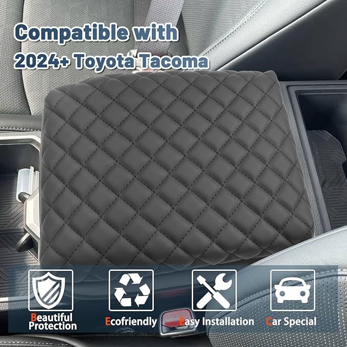 Ruiya 2024 2025 Tacoma Armrest Cover for Toyota Tacoma 2024 Accessories,Soft & Comfy Center Console Cover 2024 Tacoma Armrest Cover Compatible with 2024 Toyota Tacoma SR/SR5/Limited/TRD Sport/TRD Pro