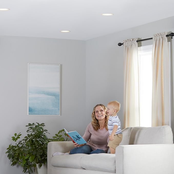 Amazon Basics Smart BR30 LED Light Bulb, Dimmable Soft White (2700K), 9W (60W Equivalent), 800LM, Works with Alexa Only, 2.4 GHz Wi-Fi, No Hub Required, 4 Pack