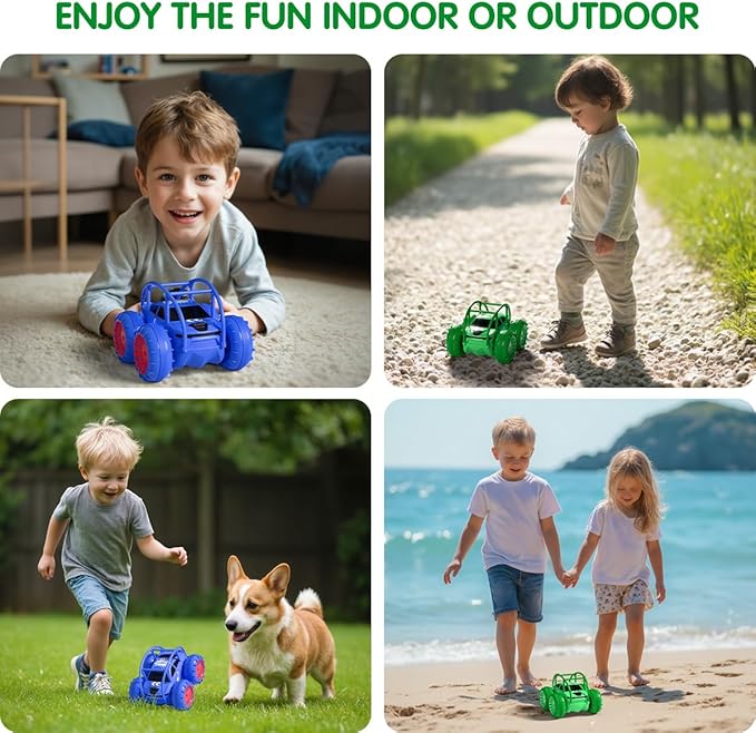 Remote Control Car, Fast Direct Charging RC Cars Amphibious Rechargeable Stunt Car 360° Rotating LED 2.4Ghz 4WD All Terrain Waterproof Cars Toy Christmas Birthday Gift Kids Boys 3-12 Years