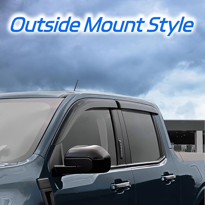 Window Rain Guards for 2018-2024 Chevrolet (Chevy) Equinox, Tape-on Window Visor, Outside-Mount Vent Shade Wind Deflector Rain Shield Protector Sun Visor for 18-24 Equinox