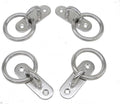 Stainless Steel Ceiling Hooks & Wall Hangers with Rings - Heavy Duty M8 Screw Mount, Rust-Proof Anchor Straps for Garage, Outdoor, Storage (4-Pack)