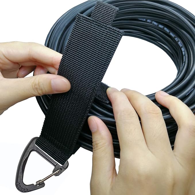 Extension Cord Organizer(8 Pack), Extension Cord Holder for Garage Organization and Storage, Heavy Duty Storage Straps for Cables, Hoses and Ropes, with Triangle Buckle for Hanging, Design Patent