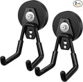 2 Pcs Storage Utility Magnets Hanging Hook with Anti-Slip Coating,Heavy Duty Strong Magnetic Garage Hooks, Magnetic Wreath Hanger for Metal Door Cabinet Pegboard Shelve Garden Tools(Black)