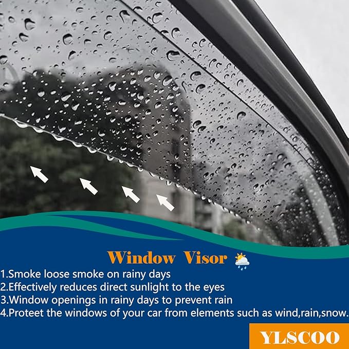 Window Visors Rain Guards fits 2006-2012 Ford Fusion, Out-Channel Window Wind Deflectors Vent Shades Accessories for 2007-2012 Lincoln MKZ, 2006-2010 Mercury Milan, 2006 Lincoln Zephyr, 4 Pcs