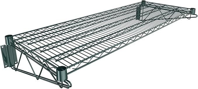 18" x 48" Green Epoxy Wire Wall Mount Shelf