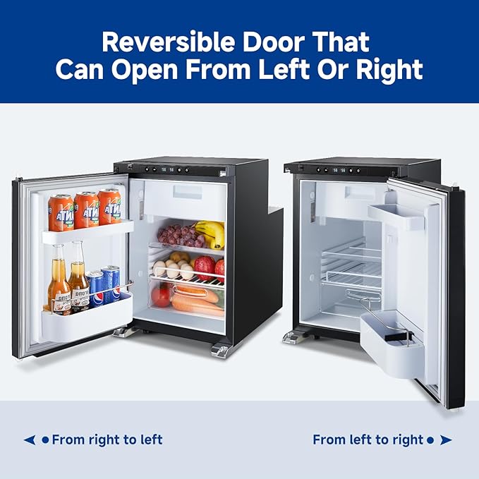 BODEGA [Upgraded 12 Volt Refrigerator, RV Refrigerator APP Control, 45L(1.6cu.ft) RV Fridge and Freezer, Electric Cooler with Lock, (-4℉-46℉) Fridge freezer 12/24V DC for Truck, RV, Camping, Travel